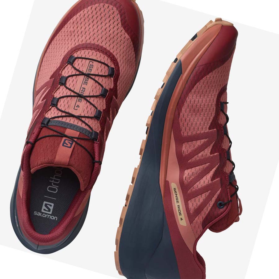 Tenis Para Trail Running Salomon SENSE RIDE 4 Mujer Morados Naranjas | MX 2751ZUT